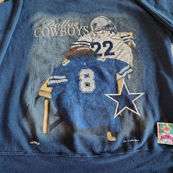 Vintage 1994 Nutmeg Dallas Cowboys Sweatshirt M NFLP Emmitt Smith Graphic Crewne - Picture 12 of 12